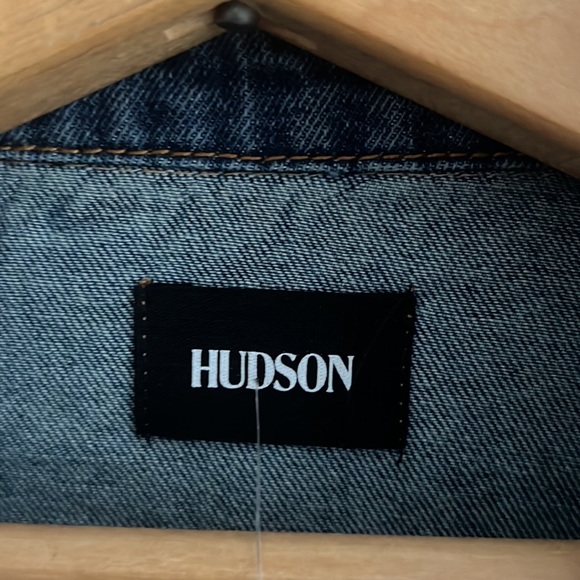 Hudson Jeans Mens Blue Denim Jean Jacket/Long-sleeve Shirt NWT Black Pockets - Picture 7 of 11